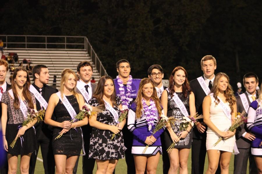 Homecoming court shines after halftime walk