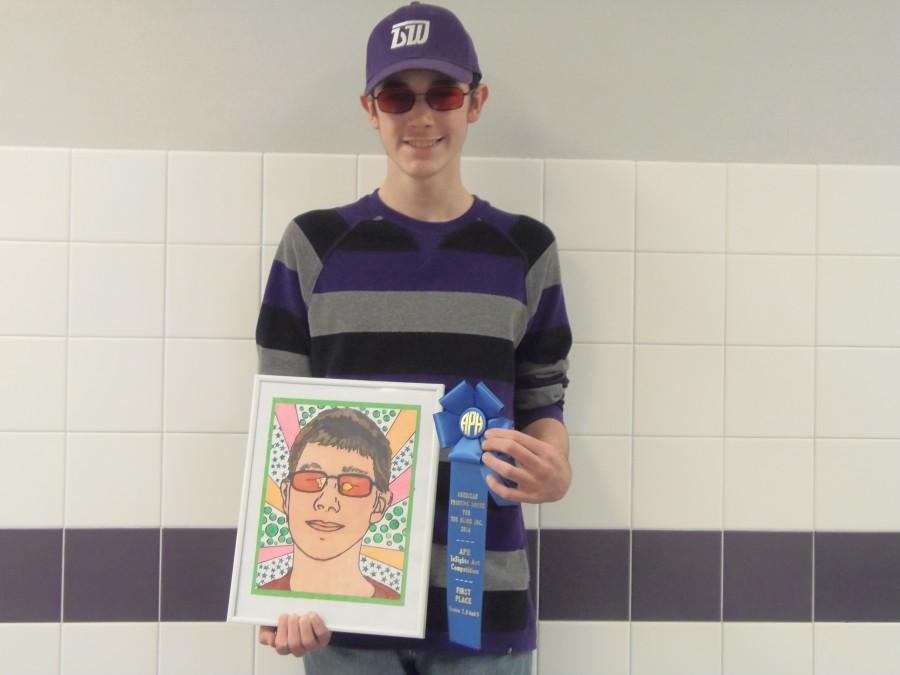 Visually impaired freshman wins national art contest