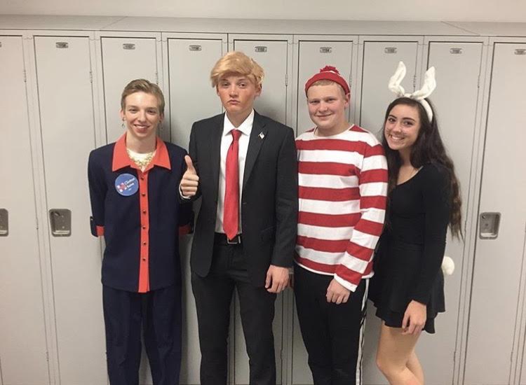 Students show off their creative Halloween costumes. 
