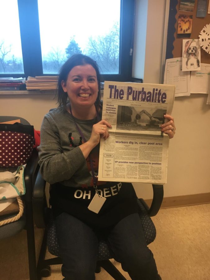 Beth Fochtman holds an old Purbalite.