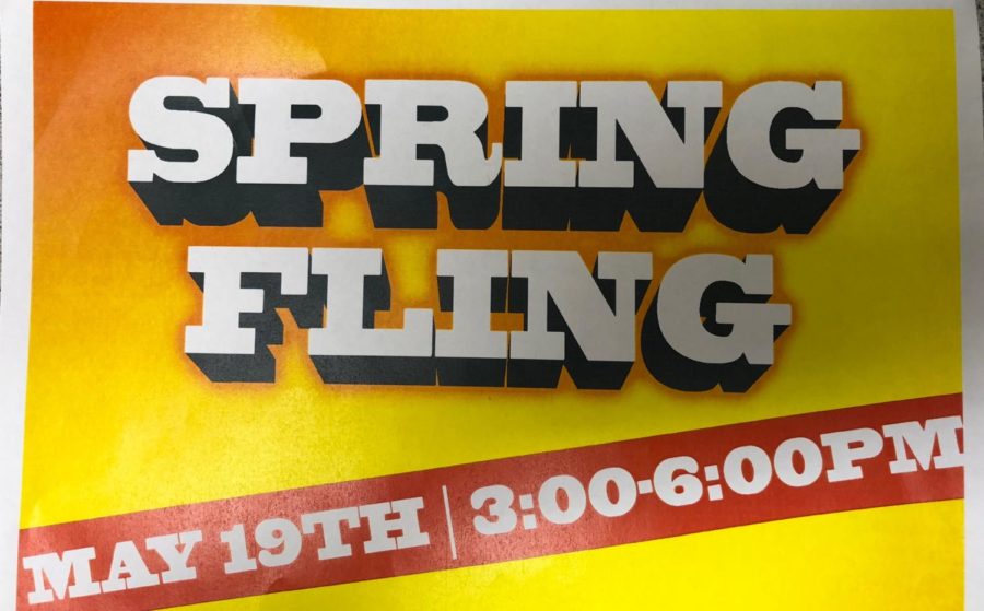 The flyer for the Spring Fling Senior Kaleigh Varney made.