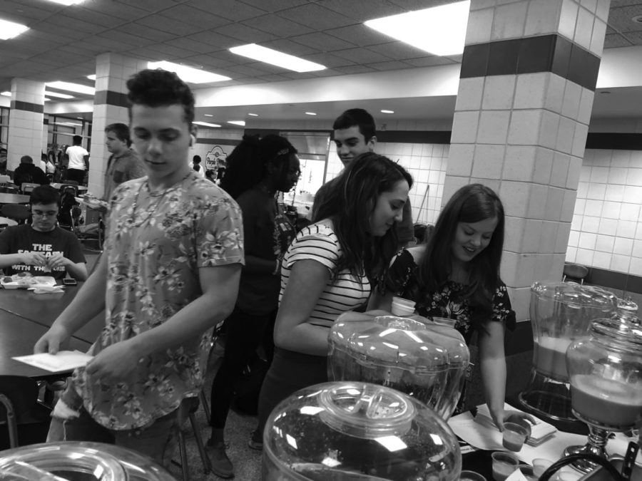 Taste Test: Students sample different coffee flavors for the Baldwin Bean coffee shop. Plans are for the coffee shop to open next fall.