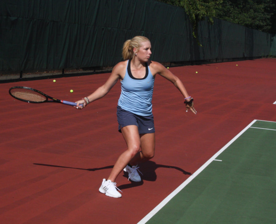 Senior Beth Yauch competes in a match from last season.