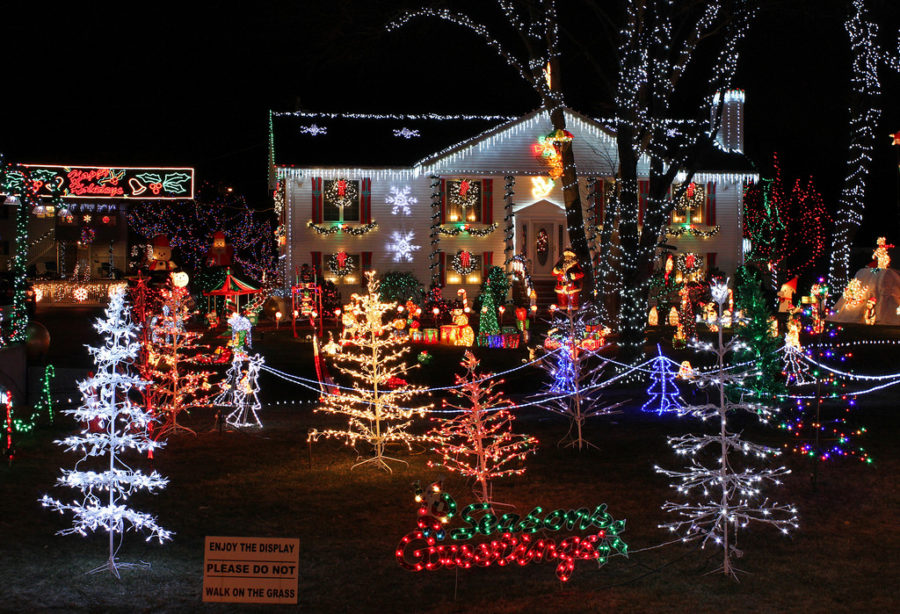 Christmas lights have evolved over the years. Now it is very common for people to have a whole display of lights with music, blowups, and other visuals.