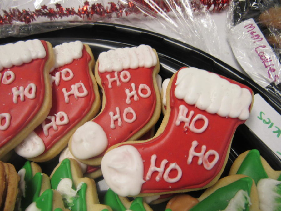 Christmas themed cookies at Cookie Extravaganza.