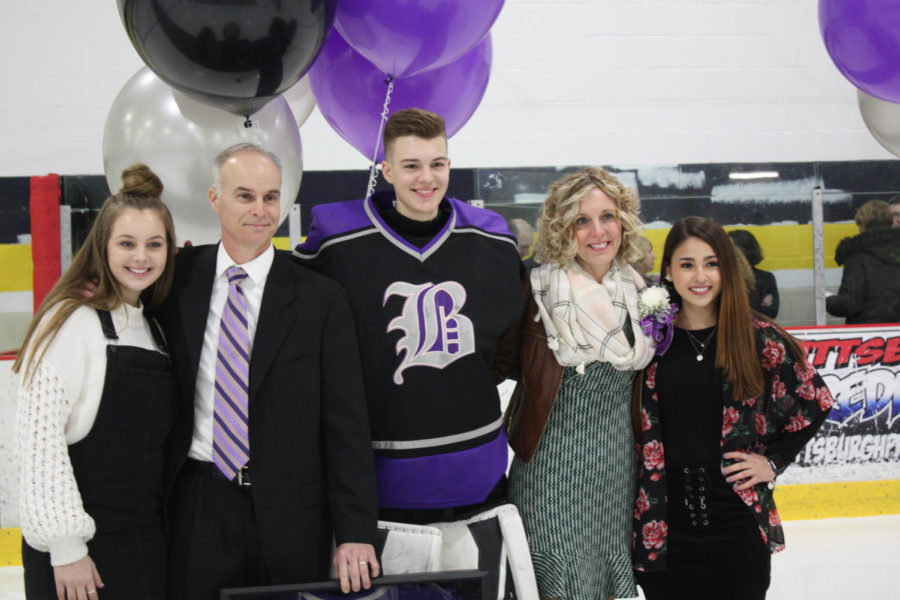 Senior Cole Shannon celebrates his career with family