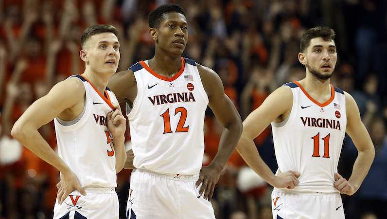 Virginias core of Kyle Guy (left), DeAndre Hunter (middle), and Ty Jerome featured no freshmen