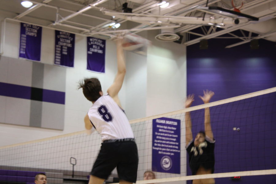 Junior Mark Campana goes up for a hit. The boys volleyball team beat Gateway 3-0 on Monday night, and is now preparing to take on undefeated Bethel Park tonight.