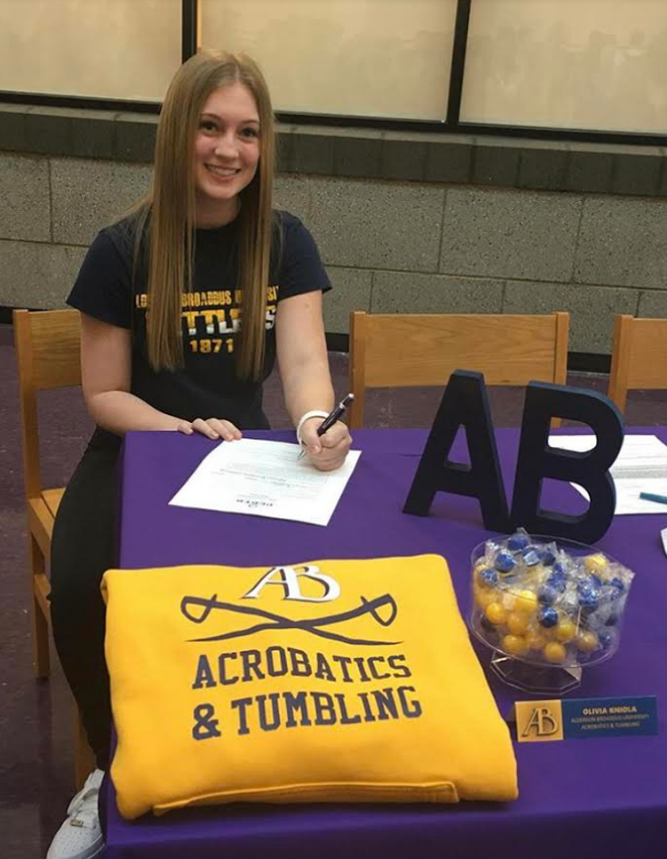 Olivia Kniola will attend Alderson Broaddus University as a member of their acrobatics and tumbling team.