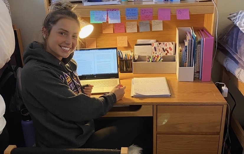 Tori Tamborino says she feels like she is still getting the full college experience.