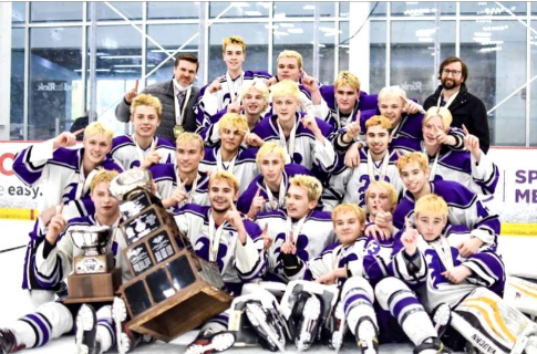 Boys varsity hockey team won the 2A state championship game.