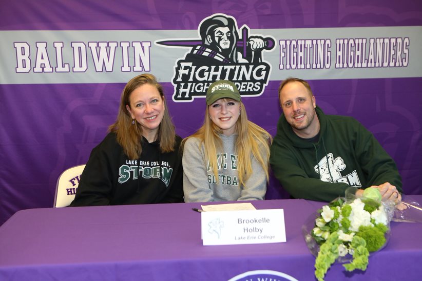 Brookelle Holby is going to continue her softball career at Lake Erie College.