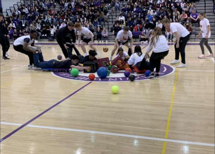 The school classes play Hungry Hungry Hippos.