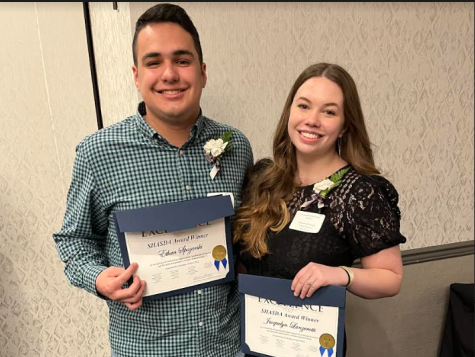 Seniors Ethan Spozarski and Jacquelyn Lanzerotti were recognized for their progression in academics with the South Hills Area School District Association award. 

 
