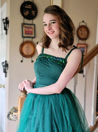 After a few lessons from a family friend on a sewing machine, she taught herself using YouTube videos. Now, Moore makes dresses and skirts and more.