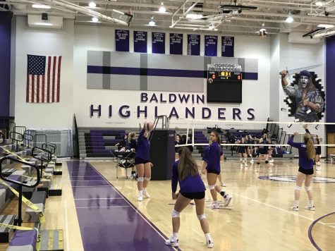 The Baldwin Girls Varsity Volleyball team plays in the 4A division.
