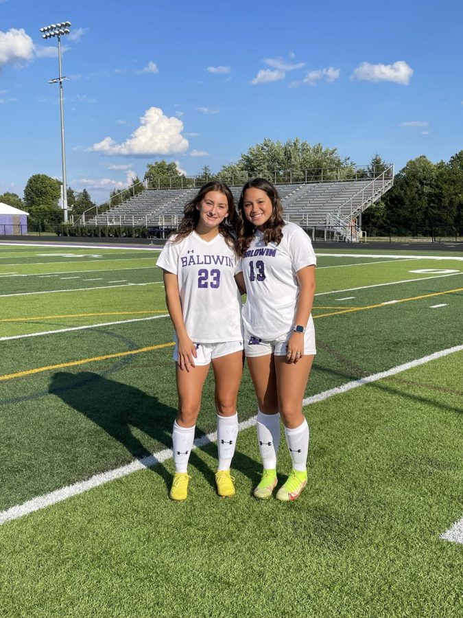 Junior Kenzie Hirt (left, with soccer teammate Emma Lieu) decided to turn to soccer this fall, rather than participating in cross country again. 