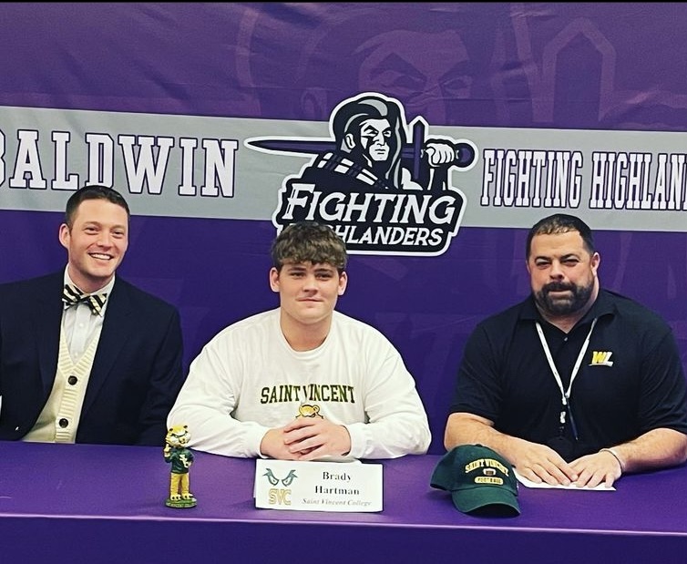 Brady Hartman is going to play Division III football at St. Vincent College.