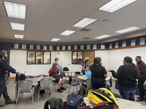 Members of the anime club meet for an ice breaker at the Think Tank for their most recent meeting. 