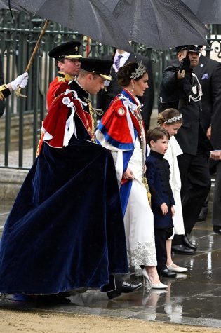 Kate Middleton appears at King Charles coronation in a colorful gown.