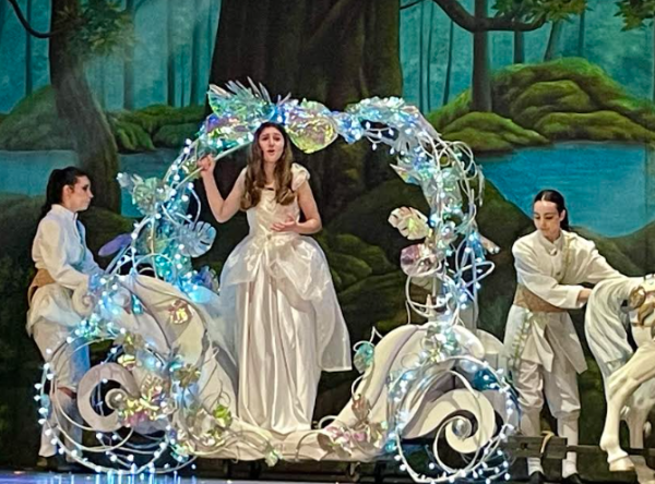 Senior Olivia Garofalo performs as Cinderella for a preview performance.