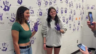The Class of 2024 has added their handprints to the hallway walls.
