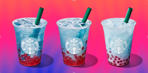 This summer Starbucks releases the new Summer-Berry Refreshers. Photo via Starbucks