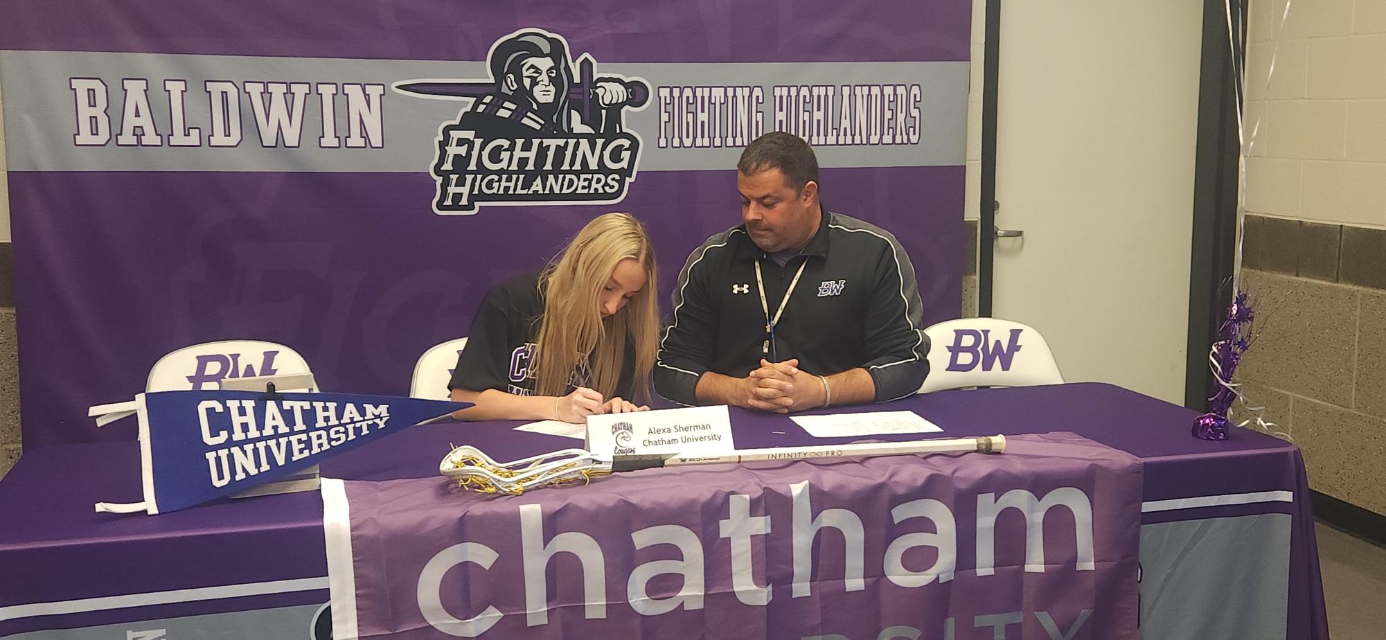 Senior Alexa Sherman will continue her lacrosse career at Chatham University.