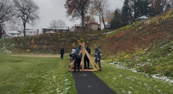 Fabrication and Engineering students have made trebuchets, a catapult-like device.