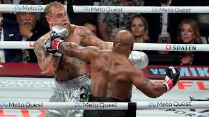 Mike Tyson loses the fight against Jake Paul by unanimous decision. 
Image via CBS Sports. 