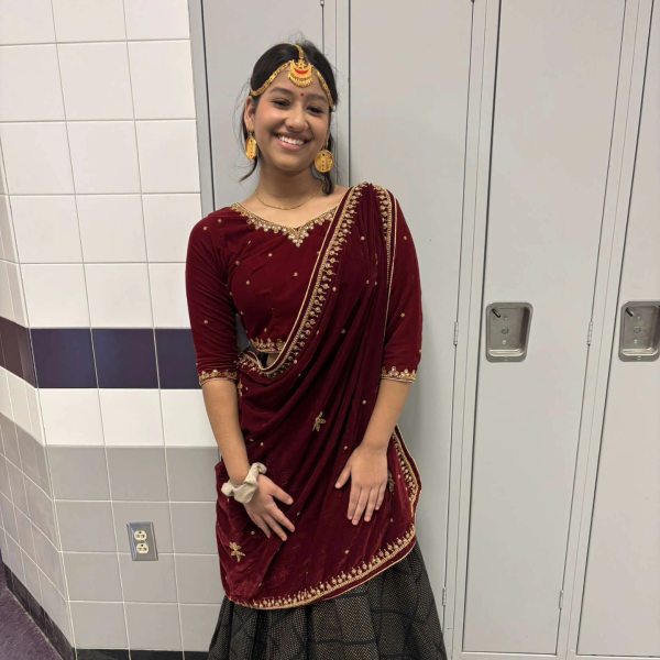 Freshman Shriya Gurung dresses up for Baldwin's annual Cultural Clothing Day.