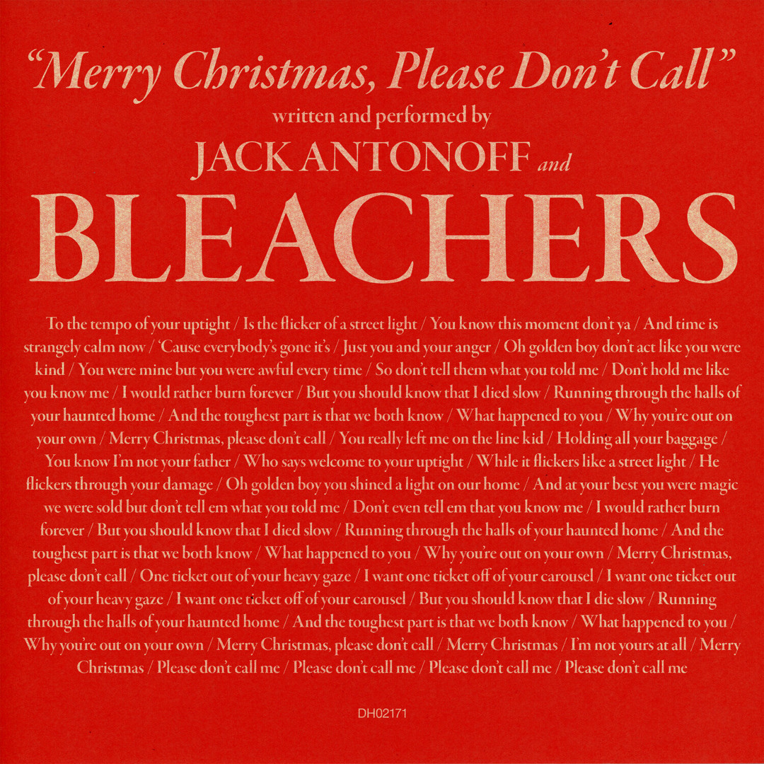 “Merry Christmas, Please Don’t Call” is Bleachers’ latest holiday single. Photo via Dirty Hit