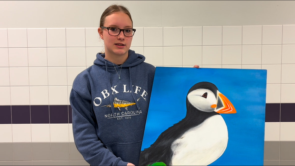 Senior Eleanora Wilson's art has been the feature of the art showcase in January.