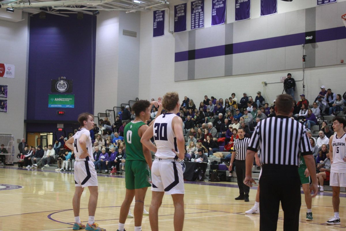 Baldwin lines up during South Fayette's free throw.