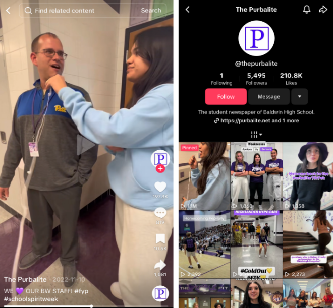 The relatability and personality of Baldwin's teachers made this Purbalite TikTok stand out. 