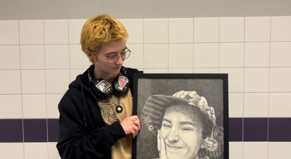 Ash Dodge's artwork is on display in the senior showcase this month.
