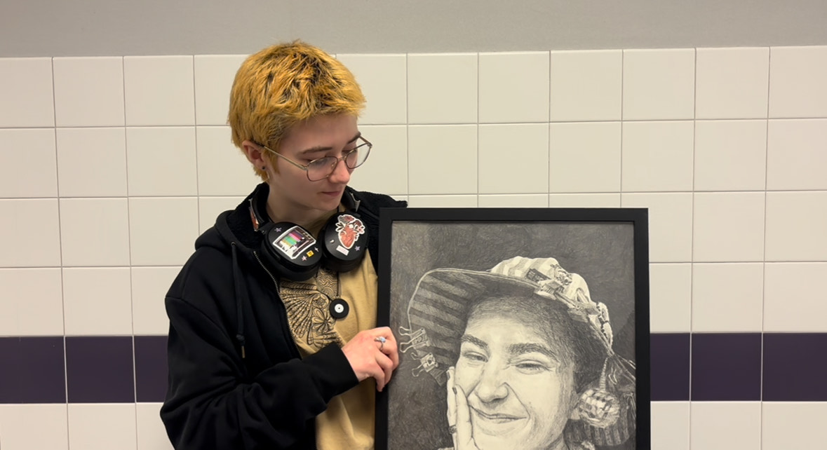 Ash Dodge's artwork is on display in the senior showcase this month.