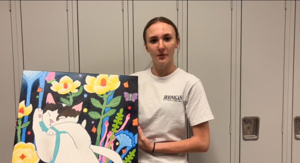 Megan Murphy's artwork is the focus of  the new Art Showcase on the second floor.