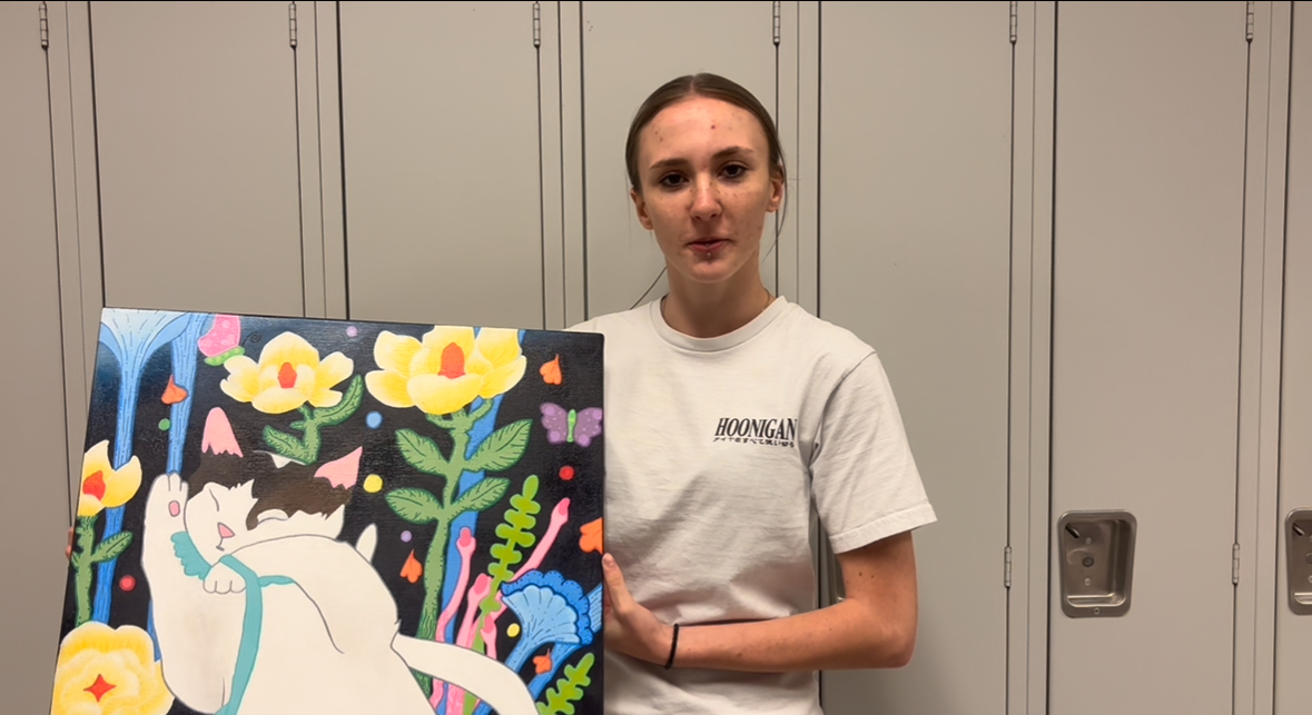 Megan Murphy's artwork is the focus of  the new Art Showcase on the second floor.