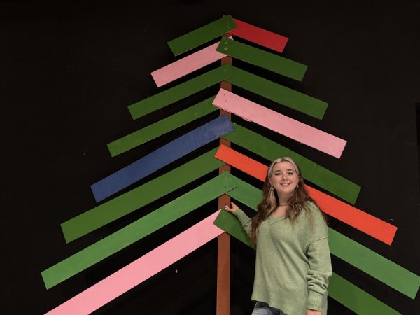 Senior Abby Horn designed the set, focusing on childlike elements of the story.