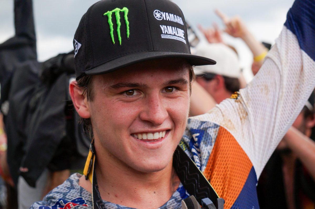 Deegan smiles after winning at High Point Raceway in Mt. Morris, Pa., in 2025.
