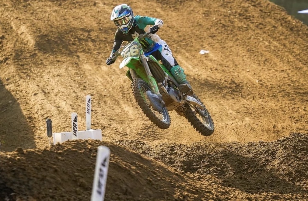 Seth Hammaker jumps a bump at Budds Creek Motocross Park in 2025.