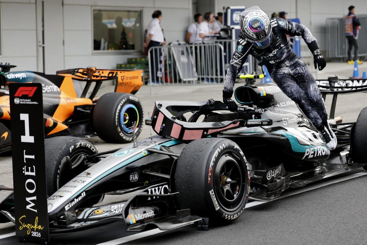 Formula One F1 - Japanese Grand Prix - Suzuka Circuit, Suzuka, Japan - March 29, 2026 Mercedes' Andrea Kimi Antonelli after winning the Japanese Grand Prix REUTERS/Kim Kyung-Hoon