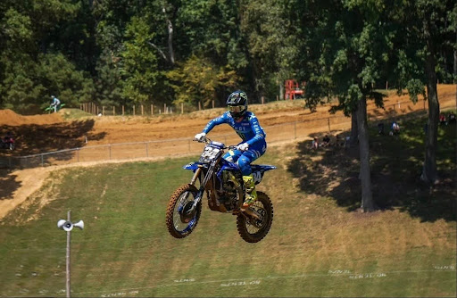 Daxton Bennick jumps a step up at Budds Creek Motocross Park in 2025. 